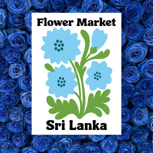 Sri Lanka Blumenmarkt Blaue Wasserlilie Tropisch Postkarte