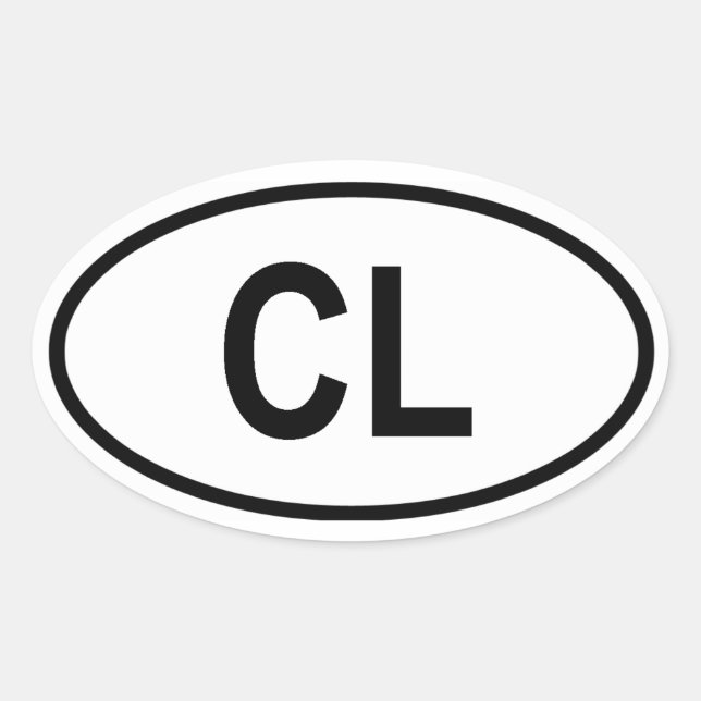 Sri Lanka ‚CL‘ Ovaler Aufkleber (Vorderseite)