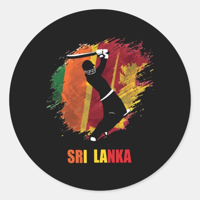 Sri Lanka Cricket  Runder Aufkleber (Vorderseite)
