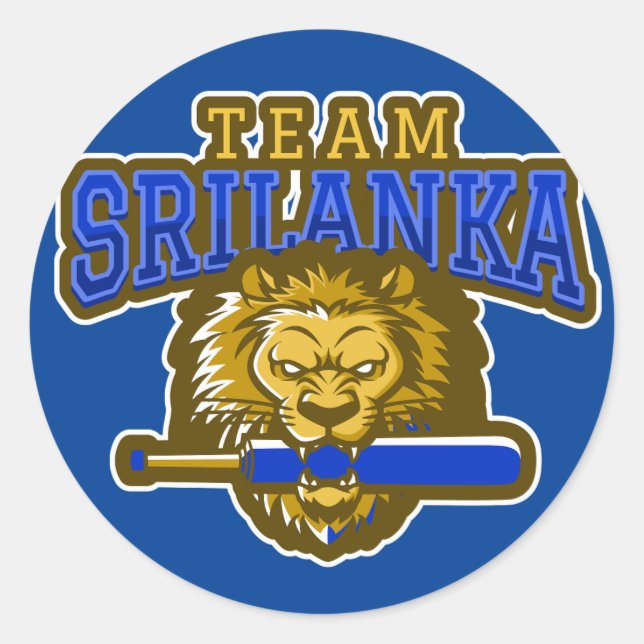 Sri Lanka Cricket Runder Aufkleber (Vorderseite)