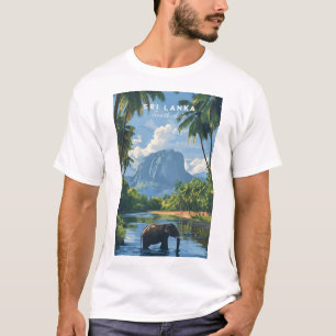 Sri Lanka Elefant Fluss Dschungel T-Shirt für Männ