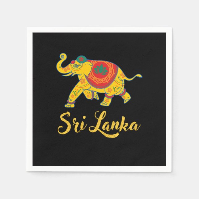 Sri Lanka Elephant Indien Abstraktes Geschenk Serviette (Vorderseite)
