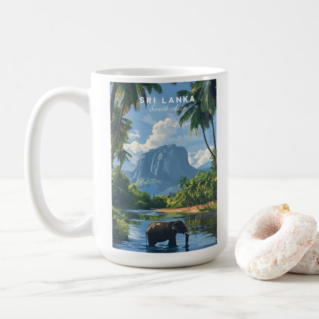 Sri Lanka Elephant Jungle Coffee Mug Kaffeetasse (Mit Donut)