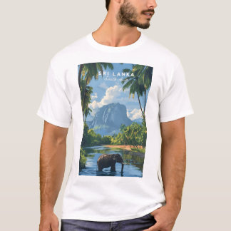 Sri Lanka Elephant River Jungle T-Shirt for Mens