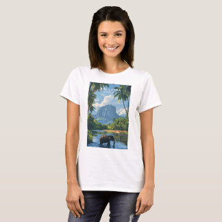 Sri Lanka Elephant River Jungle T-Shirt for Women