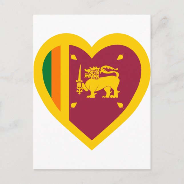 Sri Lanka Flag Herz Postkarte (Vorderseite)