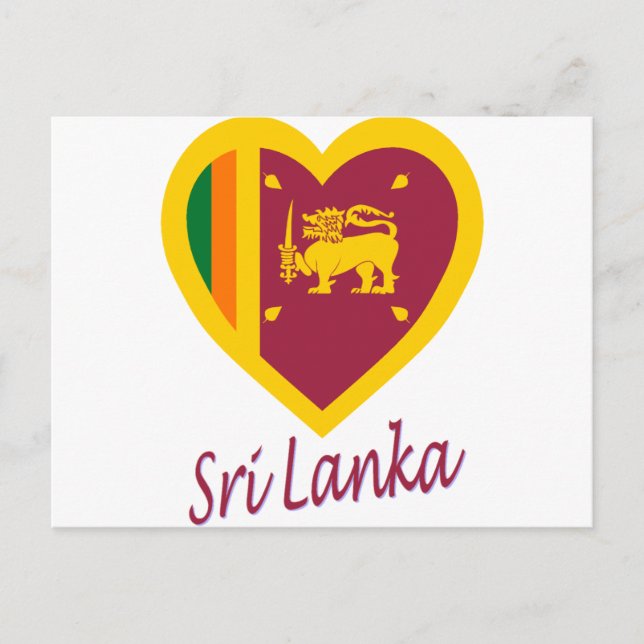 Sri Lanka Flag Herz Postkarte (Vorderseite)