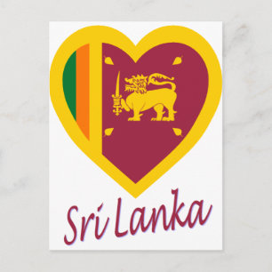Sri Lanka Flag Herz Postkarte
