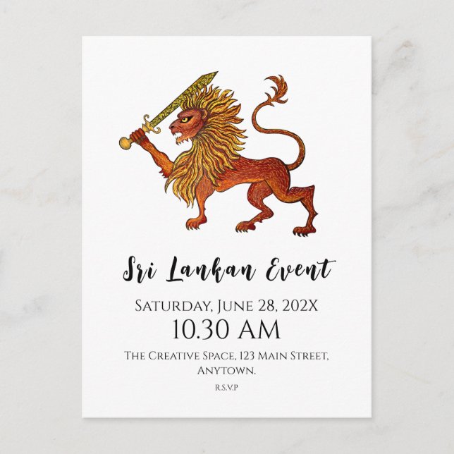 Sri Lanka Flag Lion Postkarte (Vorderseite)