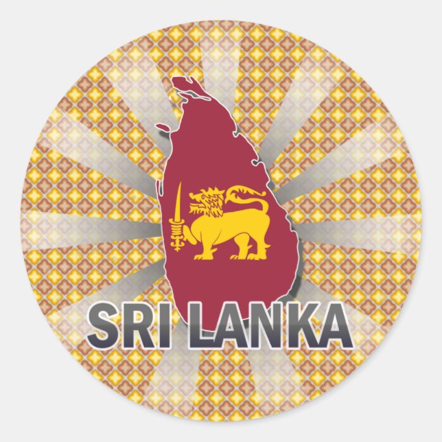 Sri Lanka Flag Map 2.0 Runder Aufkleber (Vorderseite)