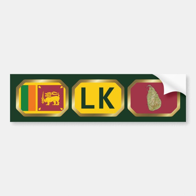 Sri Lanka Flag Map Map Autoaufkleber (Vorne)