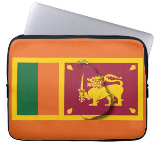 SRI LANKA Flag Map Patriotic Computer ORANGE Laptopschutzhülle