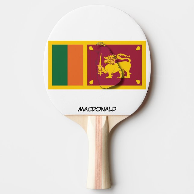 SRI LANKA FLAG & MAP Personalisiert Tischtennis Schläger (Vorderseite)
