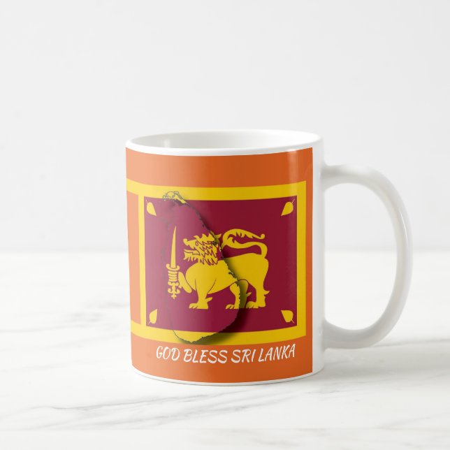 SRI LANKA FLAG-MAP-Skript - Maßgeschneidertes ORAN Kaffeetasse (Rechts)