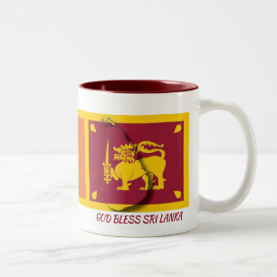 SRI LANKA FLAG MAP-Skripte nach Maß Zweifarbige Tasse