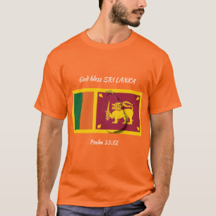 SRI LANKA FLAG Patriotic Scripting Custom ORANGE T-Shirt