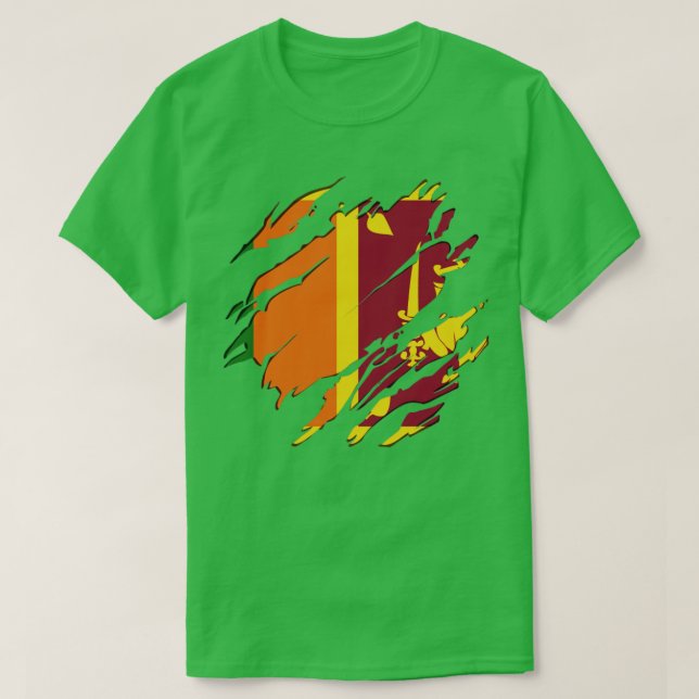 Sri Lanka Flag Scratch T-Shirt (Design vorne)
