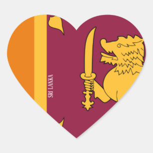 Sri Lanka Flag Splendid Patriotic Herz-Aufkleber