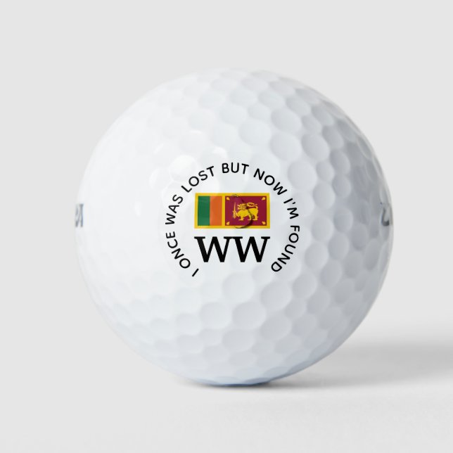 SRI LANKA FLAG verloren und fand Christliches Mono Golfball (Vorderseite)