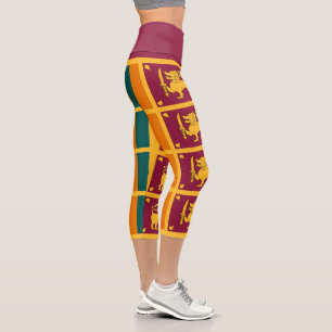 Sri Lanka-Flagge Capri Leggings