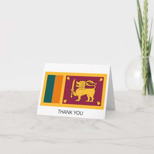 Sri Lanka-Flagge Dankeskarte (Vorderseite)