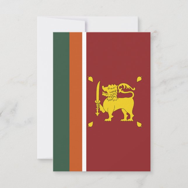 Sri Lanka-Flagge Dankeskarte (Vorderseite)