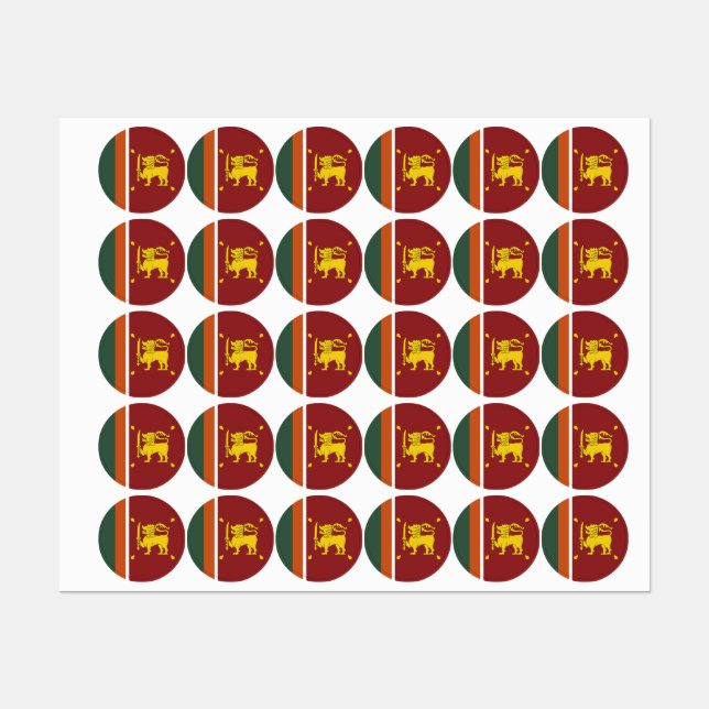 Sri Lanka-Flagge Etiketten (Blatt)