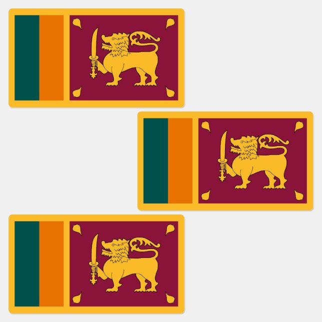 Sri Lanka-Flagge Etiketten (Gruppe)