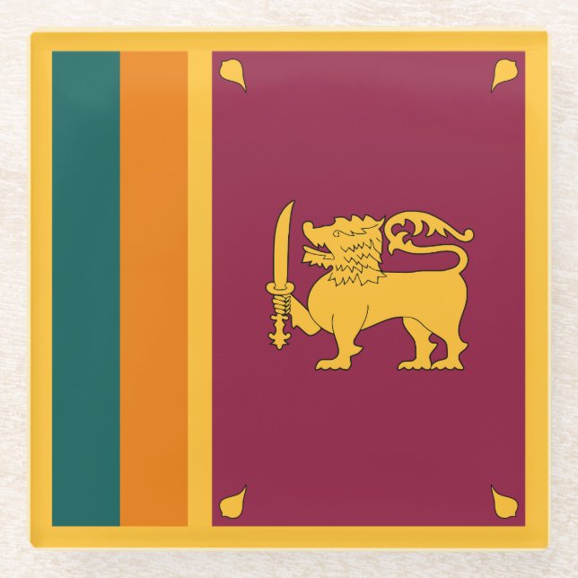 Sri Lanka-Flagge Glasuntersetzer (Vorderseite)