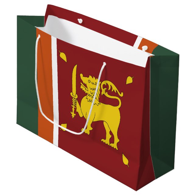 Sri Lanka-Flagge Große Geschenktüte (Vorderseite Schrägansicht)