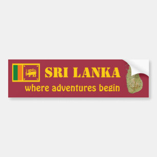 Sri Lanka-Flagge + Karte Aufkleber Autoaufkleber