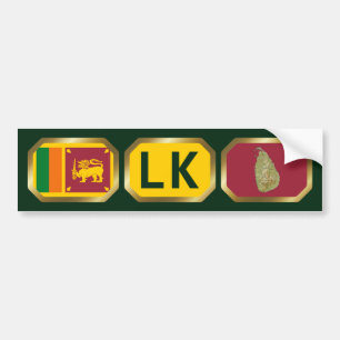 Sri Lanka Flagge Karte Code Aufkleber Autoaufkleber