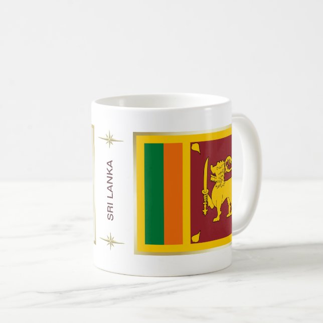 Sri Lanka Flagge + Karten-Tasse Kaffeetasse (VorderseiteRechts)