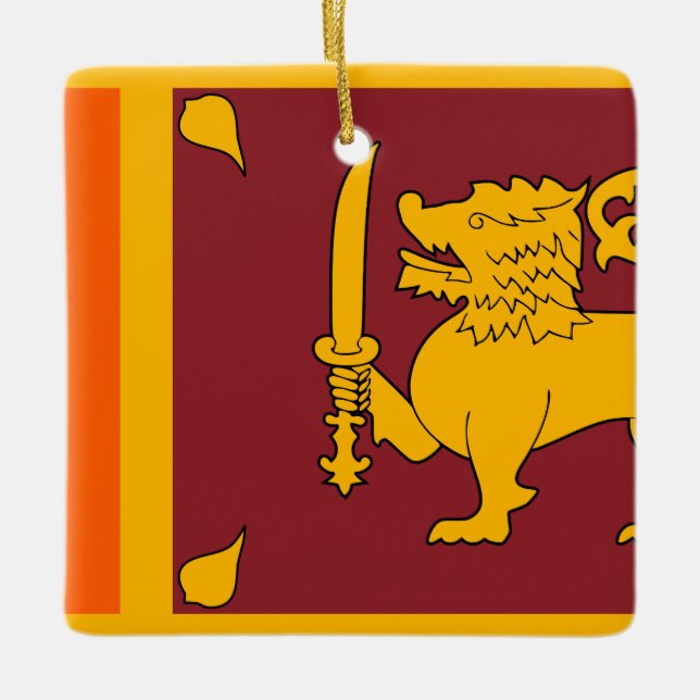 Sri Lanka-Flagge Keramikornament (Vorderseite)