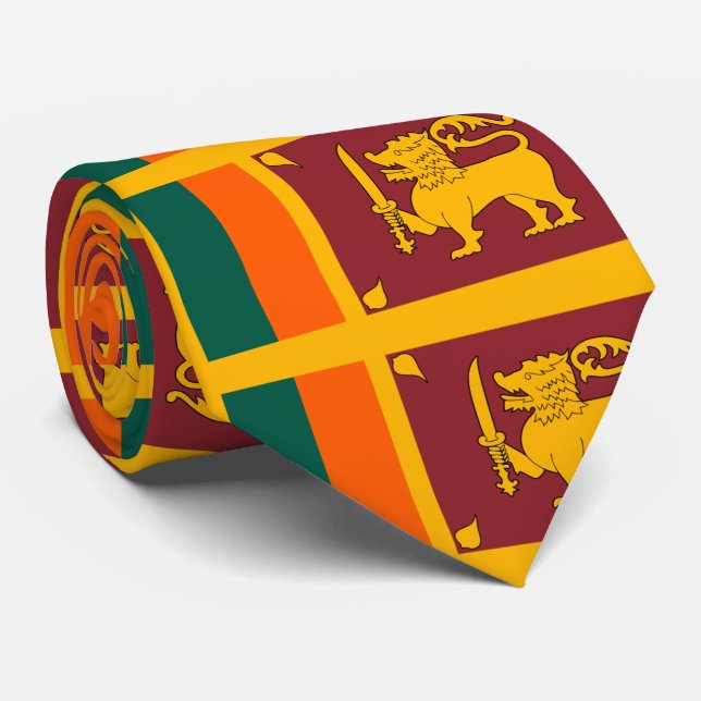 Sri Lanka-Flagge Krawatte (Gerollt)