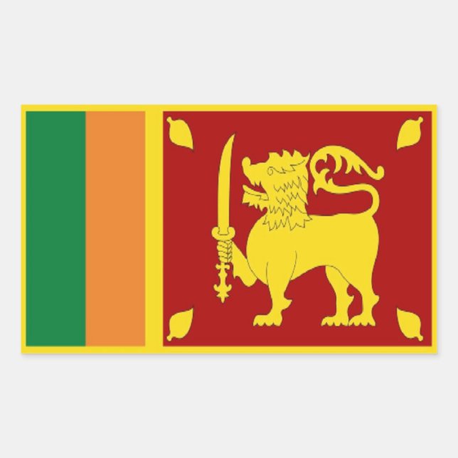 Sri Lanka-Flagge Rechteckiger Aufkleber (Vorderseite)