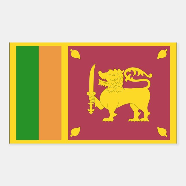 Sri Lanka-Flagge Rechteckiger Aufkleber (Vorderseite)