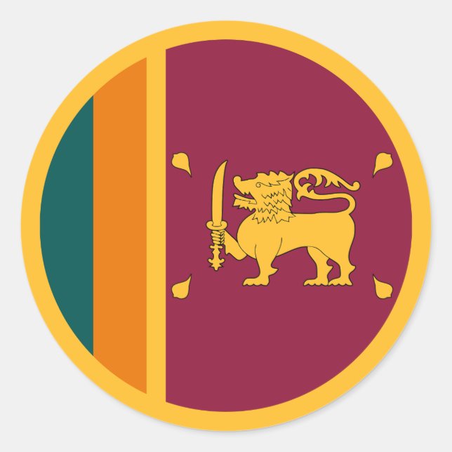 Sri Lanka-Flagge Runder Aufkleber (Vorderseite)