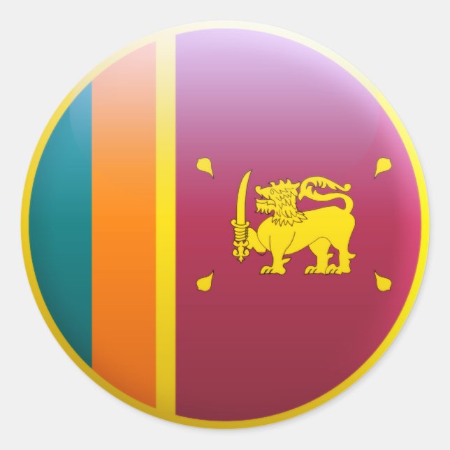 Sri Lanka-Flagge Runder Aufkleber (Vorderseite)