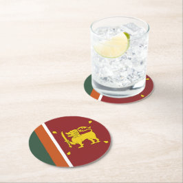 Sri Lanka-Flagge Runder Pappuntersetzer