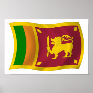 Sri Lanka Flaggen Poster Druck