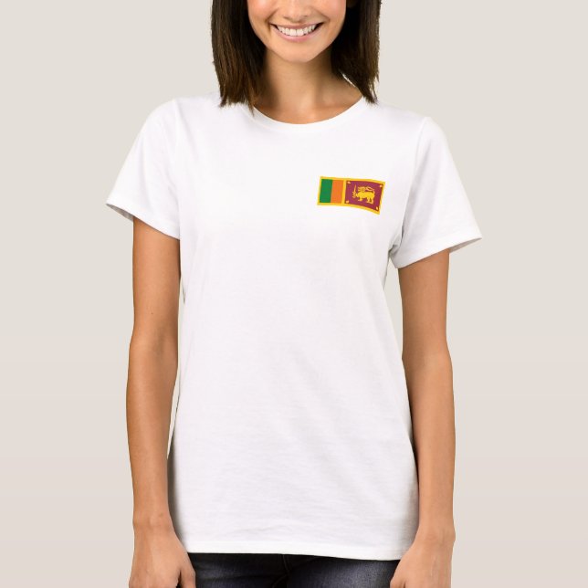 Sri Lanka Flaggen- und Map-T - Shirt (Vorderseite)