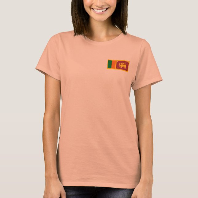 Sri Lanka Flaggen- und Map-T - Shirt (Vorderseite)