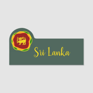 Sri Lanka Flaggenfarben und Yellow Lion Sinhala Namensschild