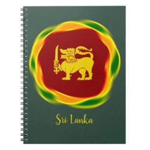 Sri Lanka Flaggenfarben und Yellow Lion Sinhala Notizblock