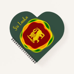 Sri Lanka Flaggenfarben und Yellow Lion Sinhala Notizbuch