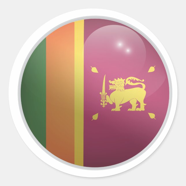 Sri lanka Glossy Circle Flag Runder Aufkleber (Vorderseite)
