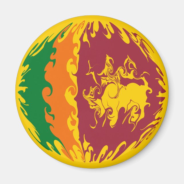 Sri Lanka Gnarly Flag Magnet (Vorne)