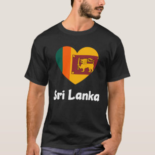 Sri Lanka Herzenflagge Cool Asien Minimal Sri Lank T-Shirt