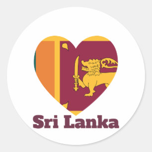 Sri Lanka Herzenflagge Runder Aufkleber